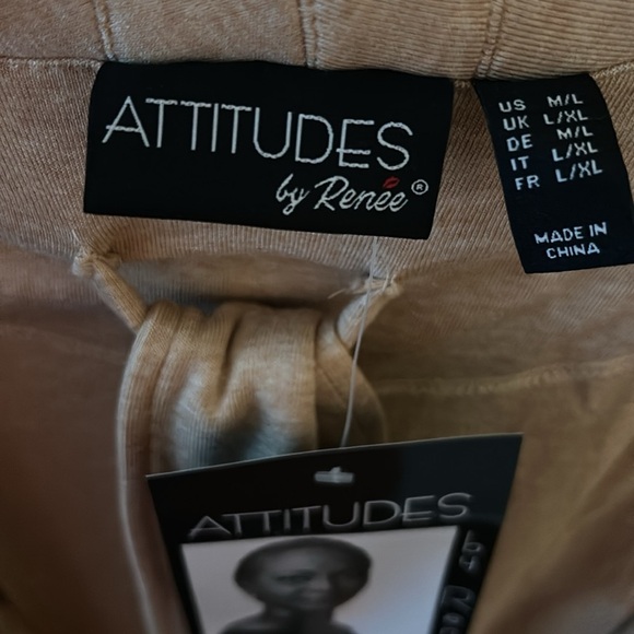 NWT Attitudes by Renee Cardigan Medium Large French Terry Belted Wrap - Picture 6 of 7